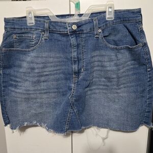 Signature by Levi Strauss Distressed Blue Mini Skirt